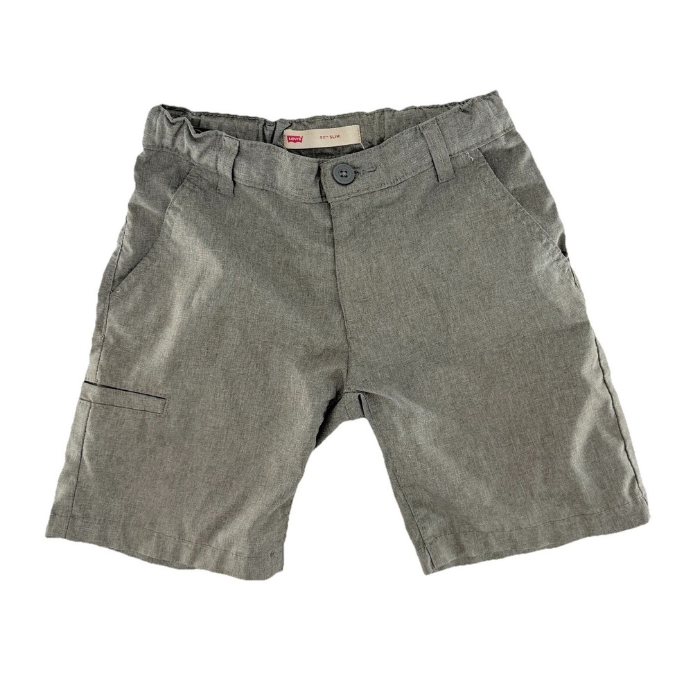 Levi's Boys' 511 Slim Fit Soft Brushed Gray (Gray Green) Shorts Size 7x Comfort‎